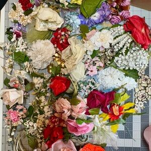 Huge Collection of Vintage Millinery Flowers